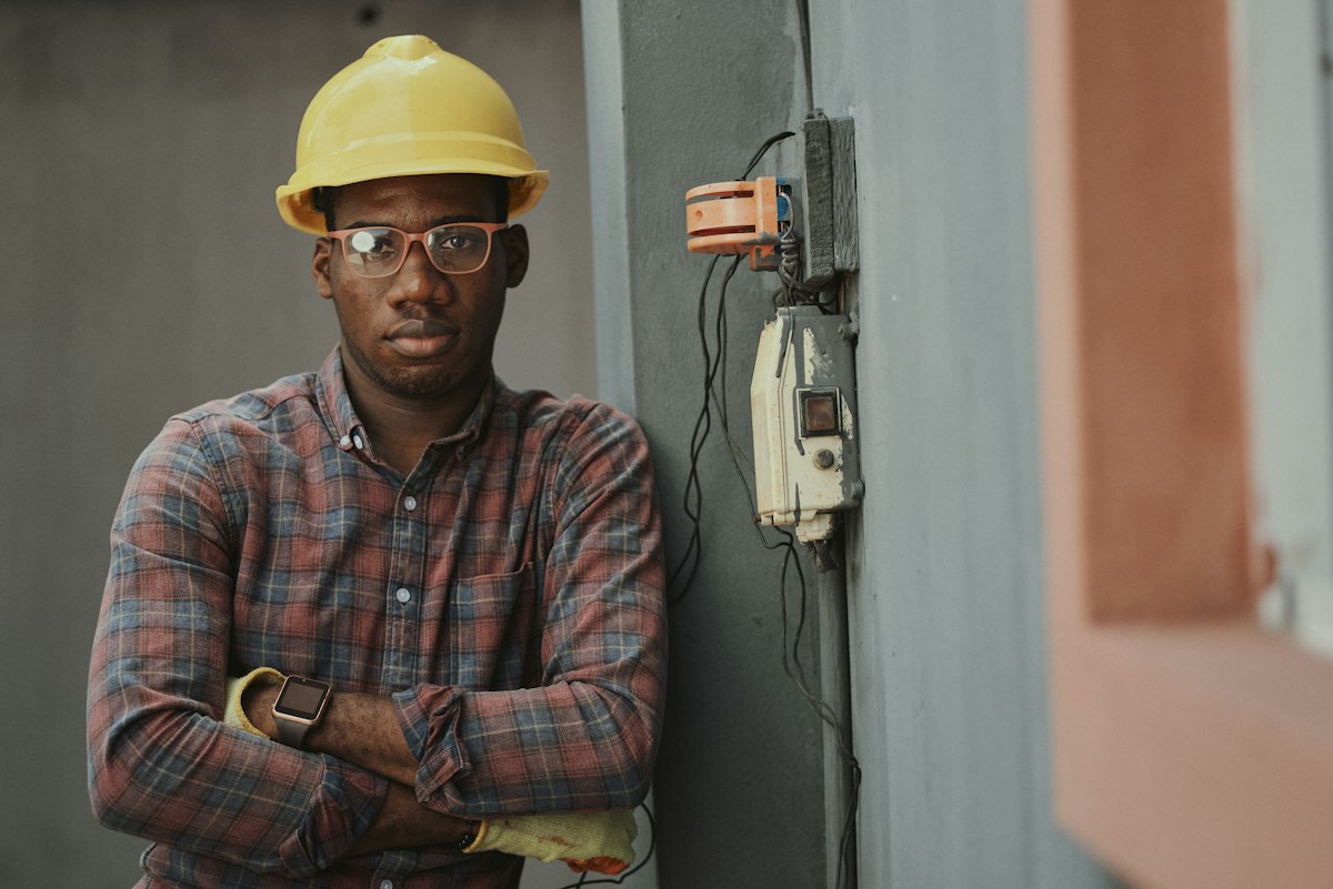 Service professional preparing tools for a home repair visit
